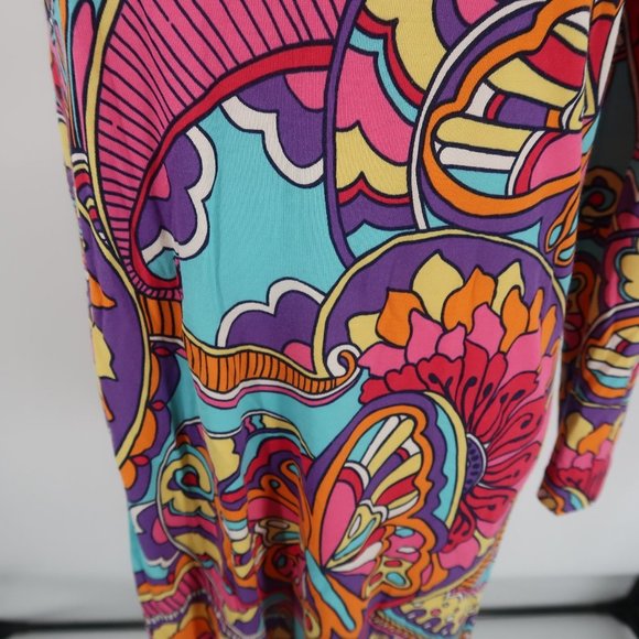 Lilly Pulitzer One Shoulder Floral Bodycon Dress Size Large 70's Vibes - Picture 5 of 13